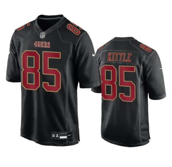 Men's San Francisco 49ers #85 George Kittle Black Fashion Vapor Untouchable Limited Stitched Football Jersey - Custom Name