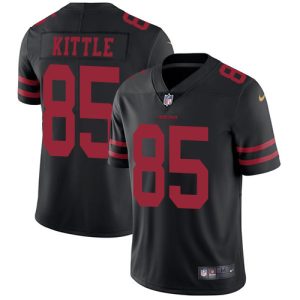 Men's San Francisco 49ers #85 George Kittle Black Vapor Untouchable Limited Stitched NFL Jersey - Custom Name