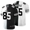 Men's San Francisco 49ers #85 George Kittle Black & White NFL Split Limited Stitched Jersey - Custom Name