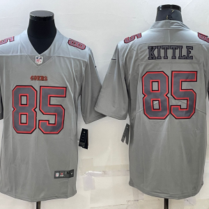 Men's San Francisco 49ers #85 George Kittle Grey Atmosphere Fashion Stitched Jersey - Custom Name