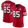 Men's San Francisco 49ers #85 George Kittle New Red F.U.S.E. Super Bowl LVIII Patch Vapor Untouchable Limited Stitched Football Jersey - Custom Name