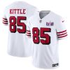 Men's San Francisco 49ers #85 George Kittle New White F.U.S.E. Super Bowl LVIII Patch Vapor Untouchable Limited Stitched Football Jersey - Custom Name