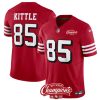 Men's San Francisco 49ers #85 George Kittle Red 2023 F.U.S.E. NFC West Champions Patch Alternate Stitched Football Jersey - Custom Name