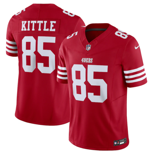 Men's San Francisco 49ers #85 George Kittle Red 2023 F.U.S.E. Vapor Untouchable Limited Stitched Football Jersey - Custom Name