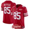 Men's San Francisco 49ers #85 George Kittle Red 2023 F.U.S.E. With 4-star C Ptach And NFC West Champions Patch Stitched Football Jersey - Custom Name