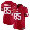 Men's San Francisco 49ers #85 George Kittle Red 2023 F.U.S.E. With 4-star C Ptach AndJohn Madden Patch Vapor Limited Stitched Football Jersey - Custom Name
