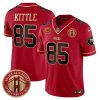 Men's San Francisco 49ers #85 George Kittle Red F.U.S.E. Golden Gate Bridge With 4-Star C Patch Scarlet Vapor Limited Stitched Football Jersey - Custom Name
