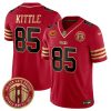 Men's San Francisco 49ers #85 George Kittle Red F.U.S.E. With 4-Star C Patch Golden Gate Bridge Patch Balck Scarlet Vapor Limited Stitched Football Jersey - Custom Name