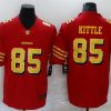 Men's San Francisco 49ers #85 George Kittle Red Gold Vapor Untouchable Limited Stitched Jersey - Custom Name