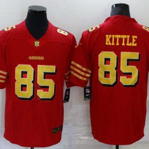 Men's San Francisco 49ers #85 George Kittle Red Gold Vapor Untouchable Limited Stitched Jersey - Custom Name