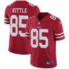 Men's San Francisco 49ers #85 George Kittle Red Vapor Untouchable Limited Stitched Jersey - Custom Name