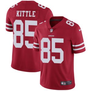 Men's San Francisco 49ers #85 George Kittle Red Vapor Untouchable Limited Stitched Jersey - Custom Name