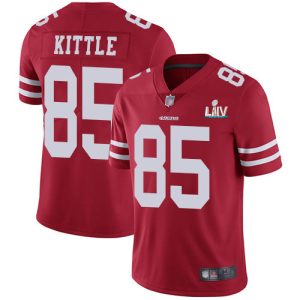 Men's San Francisco 49ers #85 George Kittle Red Vapor Untouchable Limited Stitched NFL Jersey - Custom Name