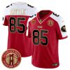 Men's San Francisco 49ers #85 George Kittle Red-White F.U.S.E. With 4-Star C Patch Golden Gate Bridge Patch Alternate Vapor Limited Stitched Football Jersey - Custom Name