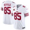 Men's San Francisco 49ers #85 George Kittle White 2023 F.U.S.E. With 4-Star C Patch Vapor Untouchable Limited Stitched Football Jersey - Custom Name