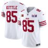 Men's San Francisco 49ers #85 George Kittle White F.U.S.E. Super Bowl LVIII Patch And 4-star C Patch Vapor Untouchable Limited Stitched Football Jersey - Custom Name