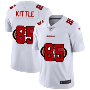 Men's San Francisco 49ers #85 George Kittle White NFL Stitched Jersey - Custom Name