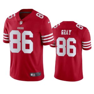 Men's San Francisco 49ers #86 Danny Gray 2022 New Scarlet Vapor Untouchable Stitched Football Jersey - Custom Name