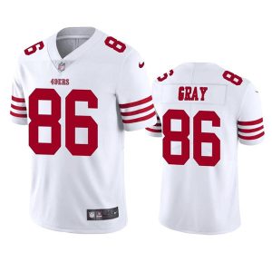 Men's San Francisco 49ers #86 Danny Gray 2022 White Vapor Untouchable Stitched Football Jersey - Custom Name