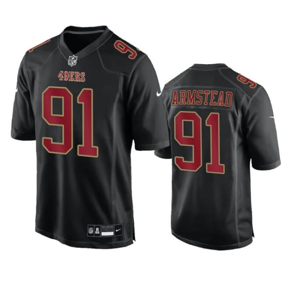 Men's San Francisco 49ers #91 Arik Armstead Black Fashion Vapor Untouchable Limited Stitched Football Jersey - Custom Name