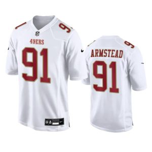Men's San Francisco 49ers #91 Arik Armstead White Fashion Vapor Untouchable Limited Stitched Football Jersey - Custom Name