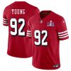 Men's San Francisco 49ers #92 Chase Young New Red F.U.S.E. Super Bowl LVIII Patch Vapor Untouchable Limited Stitched Football Jersey - Custom Name