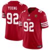 Men's San Francisco 49ers #92 Chase Young Red 2023 F.U.S.E. With John Madden Patch Vapor Limited Stitched Football Jersey - Custom Name