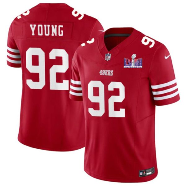 Men's San Francisco 49ers #92 Chase Young Red F.U.S.E. Super Bowl LVIII Patch Vapor Untouchable Limited Stitched Football Jersey - Custom Name