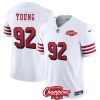 Men's San Francisco 49ers #92 Chase Young White 2023 F.U.S.E. NFC West Champions Patch Alternate Stitched Football Jersey - Custom Name