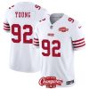 Men's San Francisco 49ers #92 Chase Young White 2023 F.U.S.E. NFC West Champions Patch Stitched Football Jersey - Custom Name