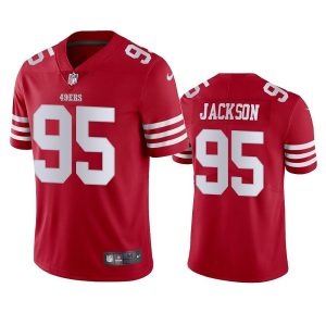 Men's San Francisco 49ers #95 Drake Jackson 2022 Red Vapor Untouchable Stitched Football Jersey - Custom Name