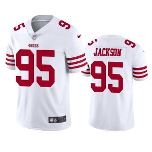Men's San Francisco 49ers #95 Drake Jackson 2022 White Vapor Untouchable Stitched Football Jersey - Custom Name