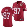 Men's San Francisco 49ers #97 Nick Bosa 2021 Red NFL 75th Anniversary Vapor Untouchable Stitched Jersey - Custom Name