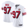 Men's San Francisco 49ers #97 Nick Bosa 2021 White 2nd 75th Anniversary 2nd Alternate Vapor Untouchable Limited Stitched NFL Jersey - Custom Name