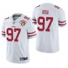Men's San Francisco 49ers #97 Nick Bosa 2021 White NFL 75th Anniversary Vapor Untouchable Stitched Jersey - Custom Name