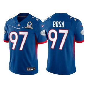 Men's San Francisco 49ers #97 Nick Bosa 2022 Royal NFC Pro Bowl Stitched Jersey - Custom Name