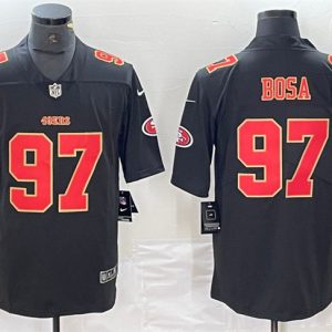 Men's San Francisco 49ers #97 Nick Bosa Black Vapor Untouchable Limited Stitched Jersey - Custom Name