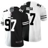 Men's San Francisco 49ers #97 Nick Bosa Black & White NFL Split Limited Stitched Jersey - Custom Name
