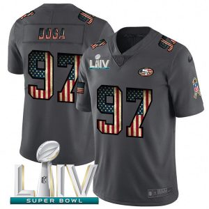 Men's San Francisco 49ers #97 Nick Bosa Gray With Super Bowl Patch Fashion Static Limited Stitched NFL Jersey - Custom Name