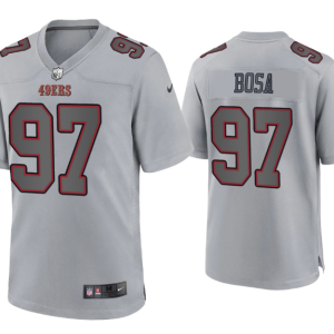 Men's San Francisco 49ers #97 Nick Bosa Grey Atmosphere Fashion Stitched Game Jersey - Custom Name