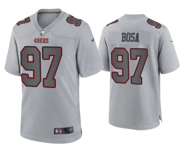 Men's San Francisco 49ers #97 Nick Bosa Grey Atmosphere Fashion Stitched Game Jersey - Custom Name