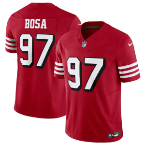 Men's San Francisco 49ers #97 Nick Bosa New Red 2023 F.U.S.E. Vapor Untouchable Limited Stitched Football Jersey - Custom Name