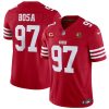 Men's San Francisco 49ers #97 Nick Bosa Red 2023 F.U.S.E. With 2-star C Ptach And John Madden Patch Vapor Limited Stitched Football Jersey - Custom Name