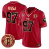 Men's San Francisco 49ers #97 Nick Bosa Red F.U.S.E. Golden Gate Bridge With 1-Star C Patch Scarlet Vapor Limited Stitched Football Jersey - Custom Name