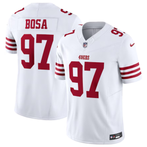 Men's San Francisco 49ers #97 Nick Bosa White 2023 F.U.S.E. Vapor Untouchable Limited Stitched Football Jersey - Custom Name