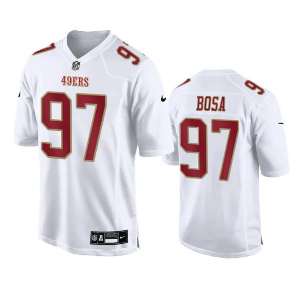 Men's San Francisco 49ers #97 Nick Bosa White Fashion Vapor Untouchable Limited Stitched Football Jersey - Custom Name