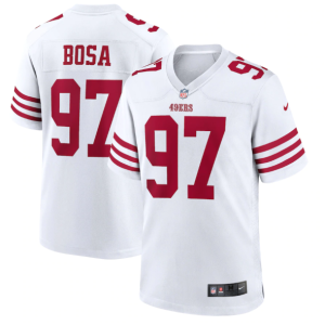 Men's San Francisco 49ers #97 Nike Bosa 2022 New White Stitched Game Jersey - Custom Name