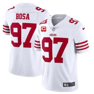 Men's San Francisco 49ers #97 Nike Bosa 2022 White With 1-star C Patch Vapor Untouchable Limited Stitched Football Jersey - Custom Name