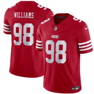 Men's San Francisco 49ers #98 Mykel Williams Red 2025 Draft F.U.S.E. Vapor Untouchable Limited Stitched Football Jersey - Custom Name