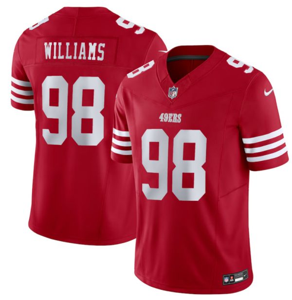 Men's San Francisco 49ers #98 Mykel Williams Red 2025 Draft F.U.S.E. Vapor Untouchable Limited Stitched Football Jersey - Custom Name